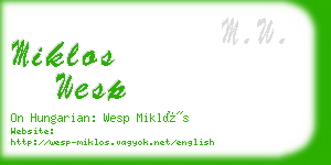 miklos wesp business card